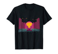 Synthwave Sunset Over Skyline And Car T-Shirt - Trendy Graphic Unisex - T-Shirt, Sweatshirt, Hoodie