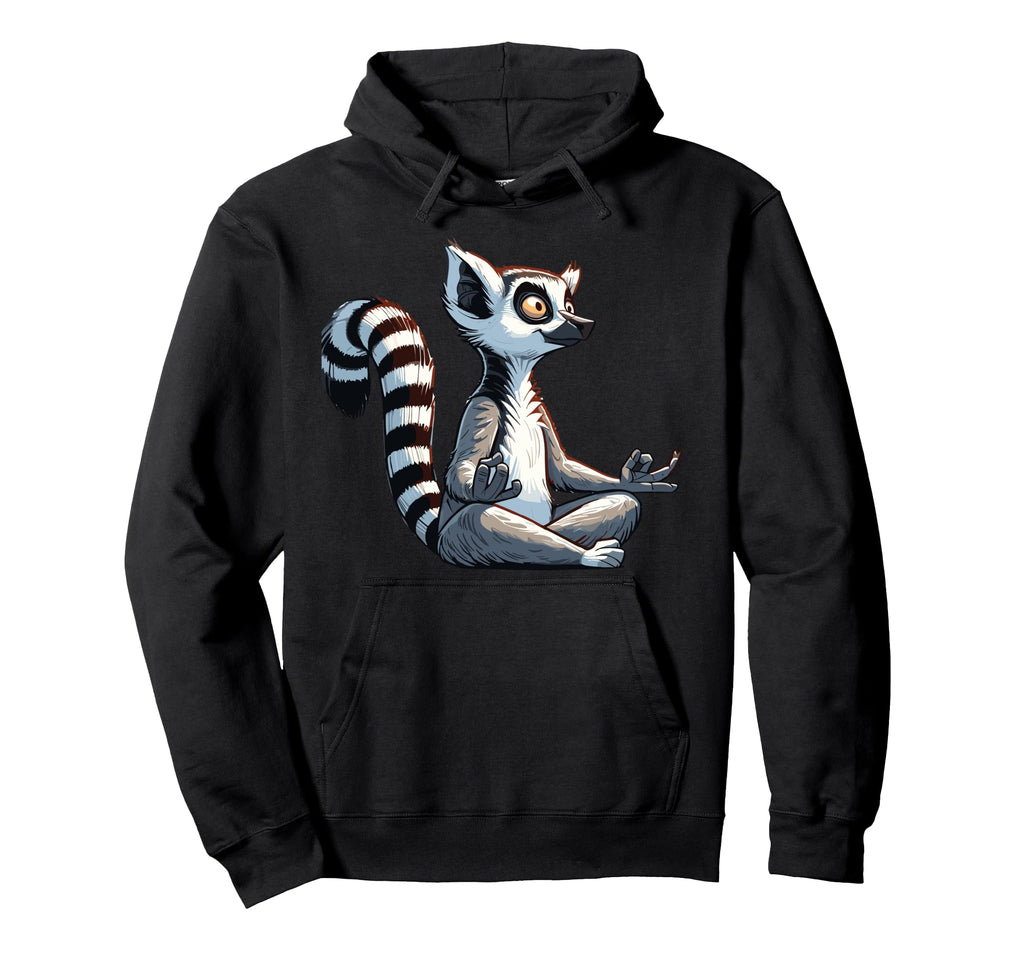 Meditation Lemur Yoga Pose Relaxing Hoodie - Casual Everyday Wear Unisex - T-Shirt, Sweatshirt, Hoodie