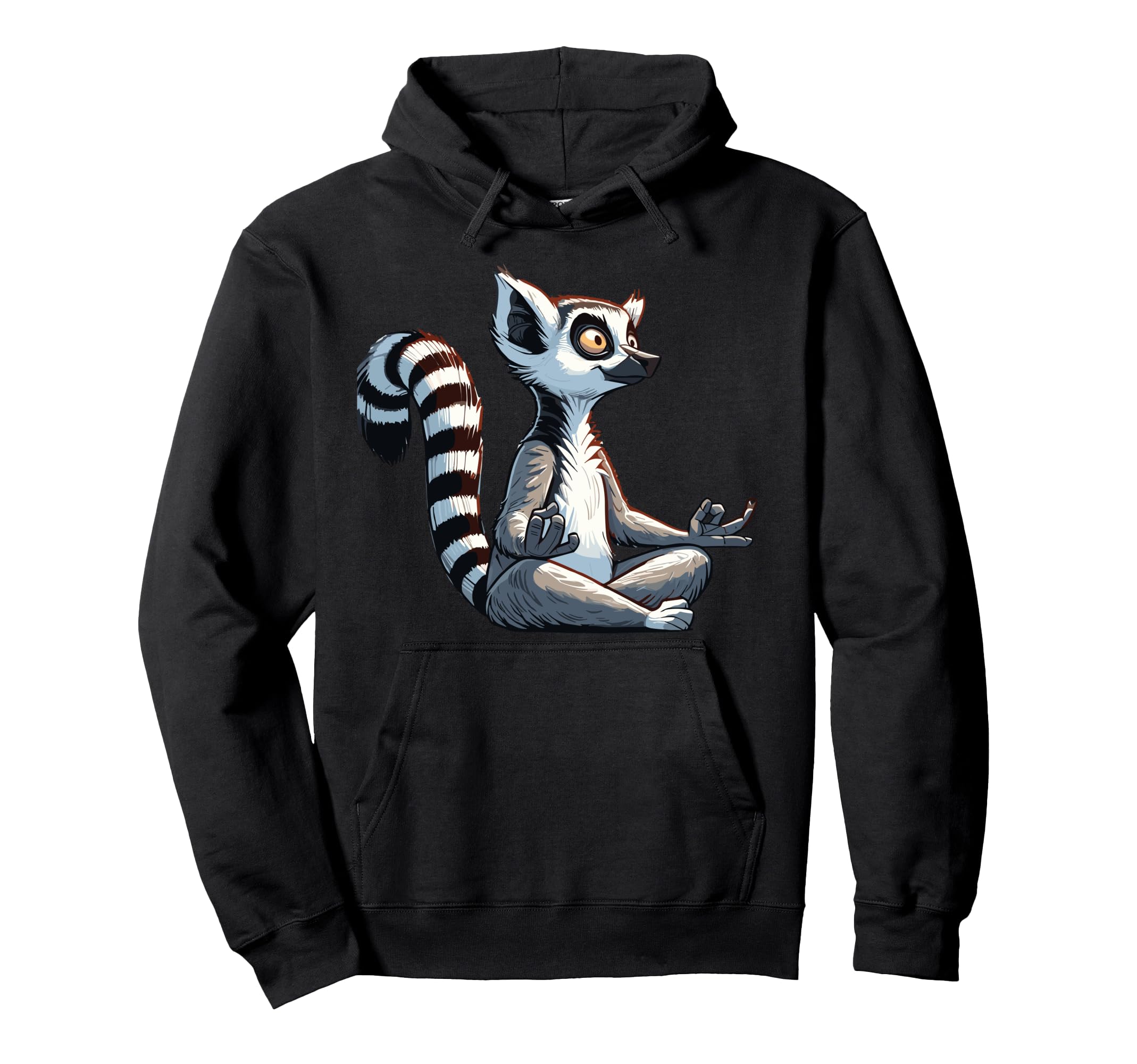 Meditation Lemur Yoga Pose Relaxing Hoodie - Casual Everyday Wear Unisex - T-Shirt, Sweatshirt, Hoodie