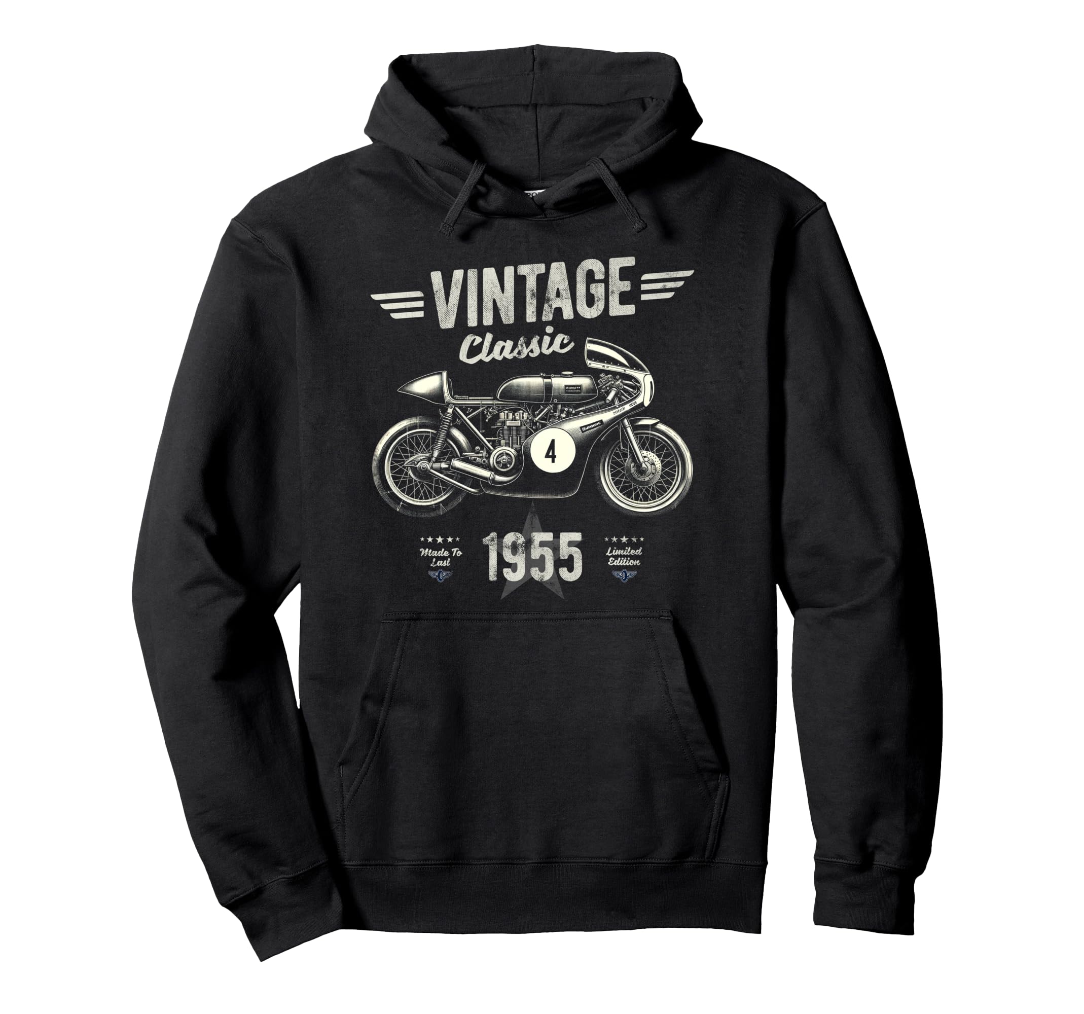 Born 1955 70Th Birthday Motorbike Hoodie - Aesthetic Graphic for Adults - T-Shirt, Sweatshirt, Hoodie