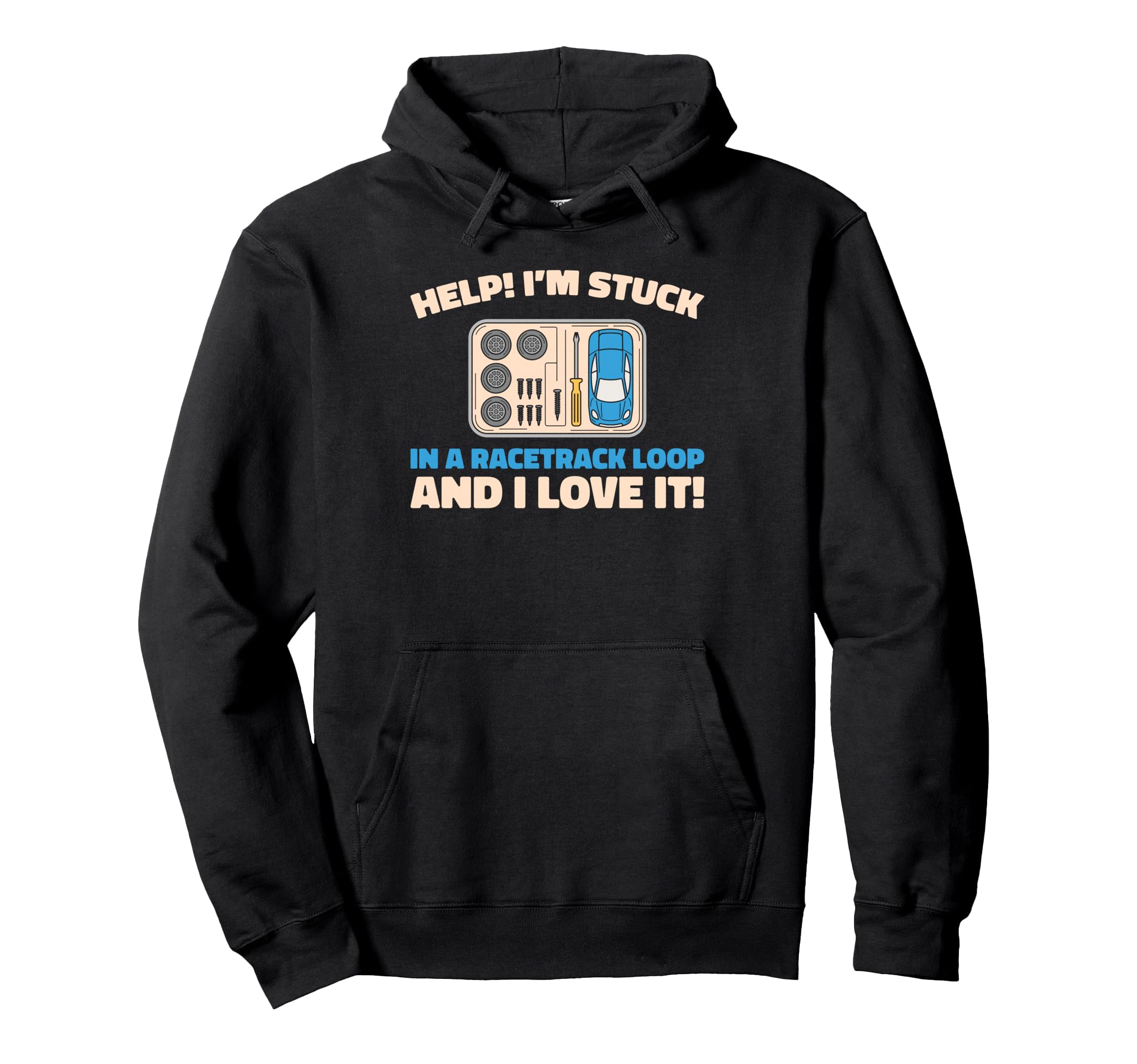 Slot Cars Track Miniature Hobby Slot Cars Hoodie - Trendy Graphic Unisex - T-Shirt, Sweatshirt, Hoodie