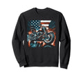 Motorcycle Rider American Flag Sweatshirt - Fun Novelty Design Unisex - T-Shirt, Sweatshirt, Hoodie