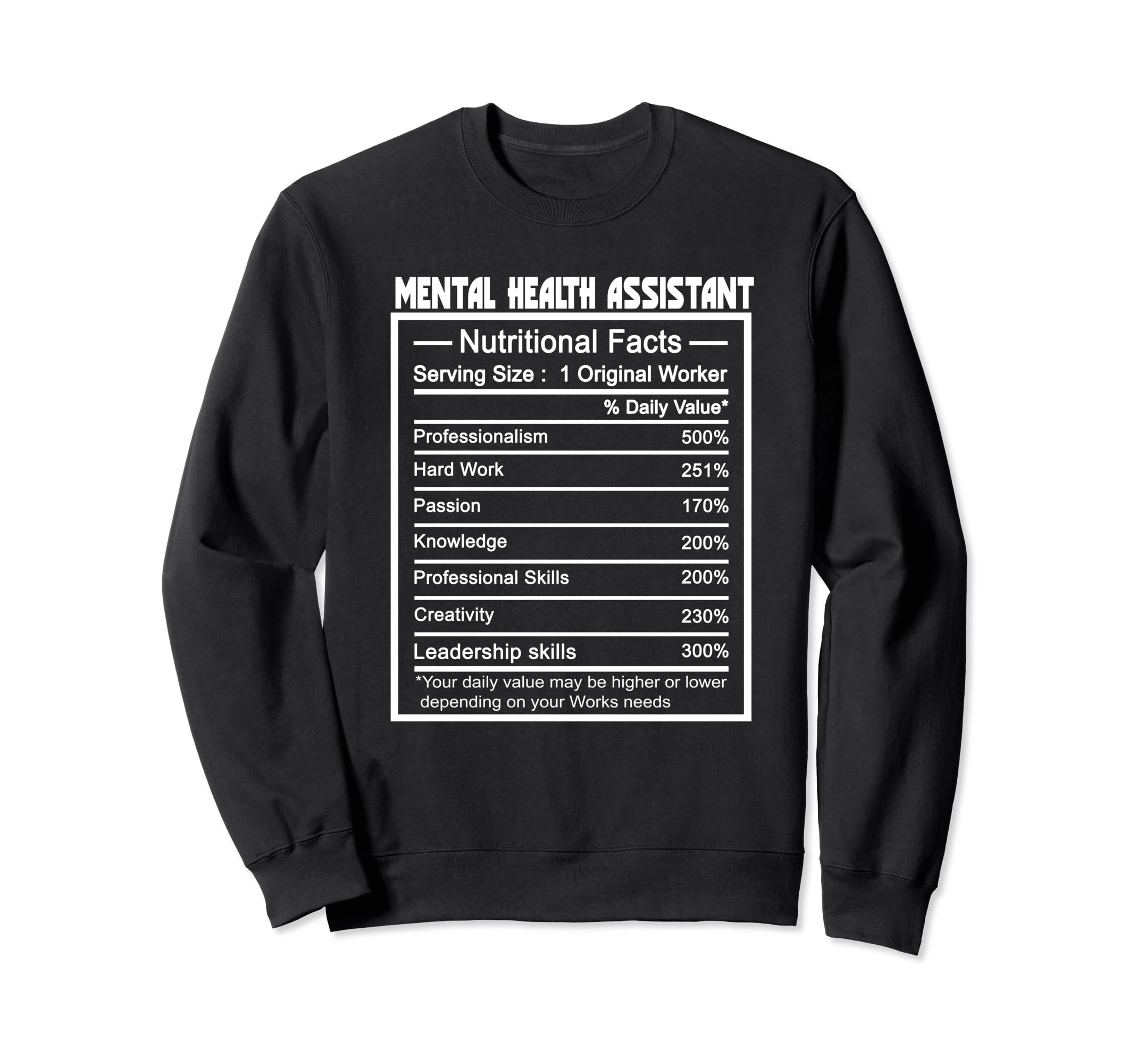 Job Title Worker Nutrition Sweatshirt - Casual Everyday Wear for Adults - T-Shirt, Sweatshirt, Hoodie