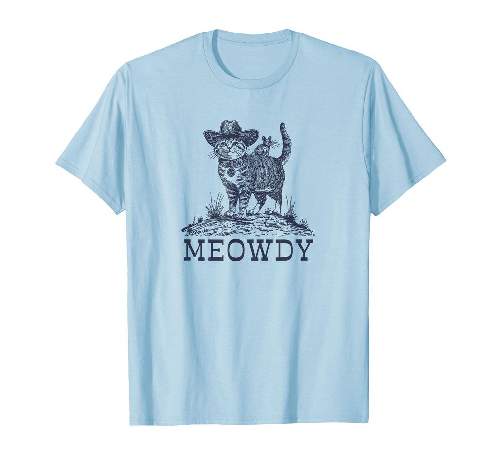 Meowdy Funny Country Music Cat Cowgirl T-Shirt - Unique Graphic Men Women - T-Shirt, Sweatshirt, Hoodie