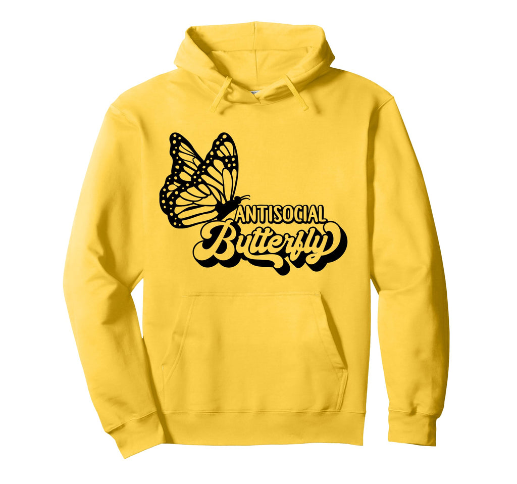 Antisocial Butterfly Hoodie - Casual Everyday Wear Men Women - T-Shirt, Sweatshirt, Hoodie