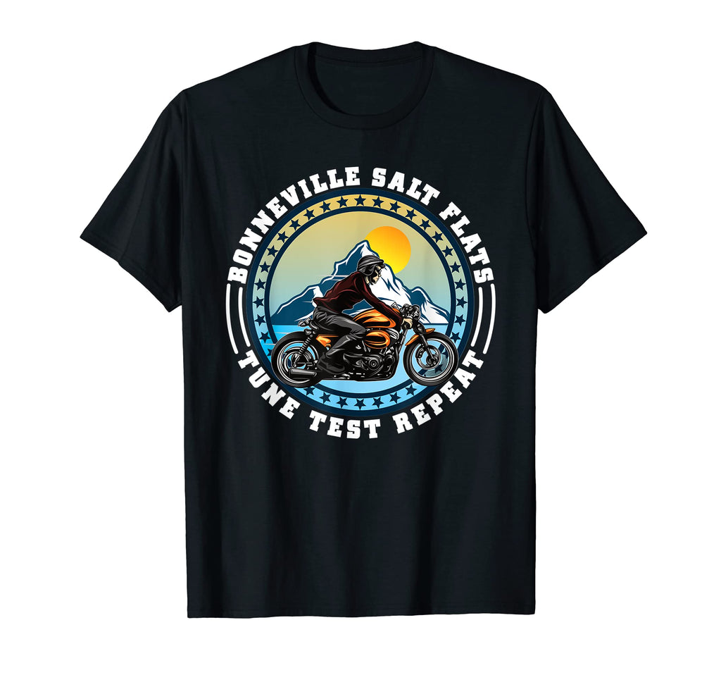 Bonneville Salt Flats Motorcycle Rider T-Shirt - Minimalist Print Men Women - T-Shirt, Sweatshirt, Hoodie
