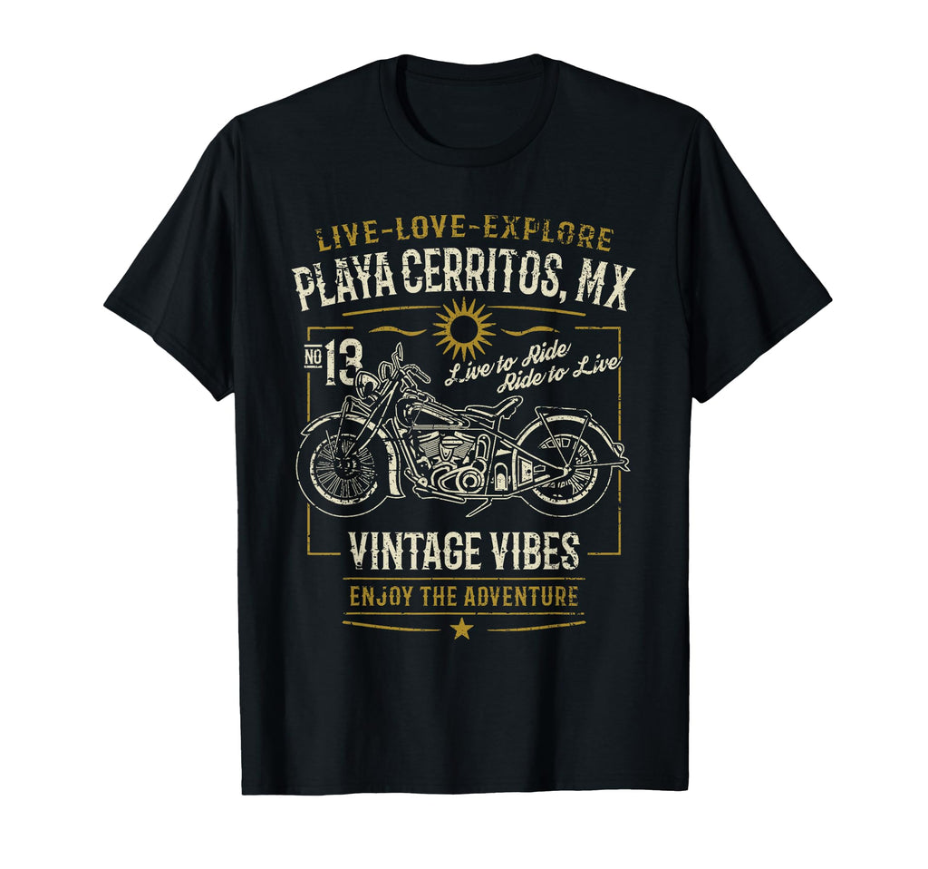 Playa Cerritos Mx Mexico Motorcycle T-Shirt - Aesthetic Graphic Unisex - T-Shirt, Sweatshirt, Hoodie
