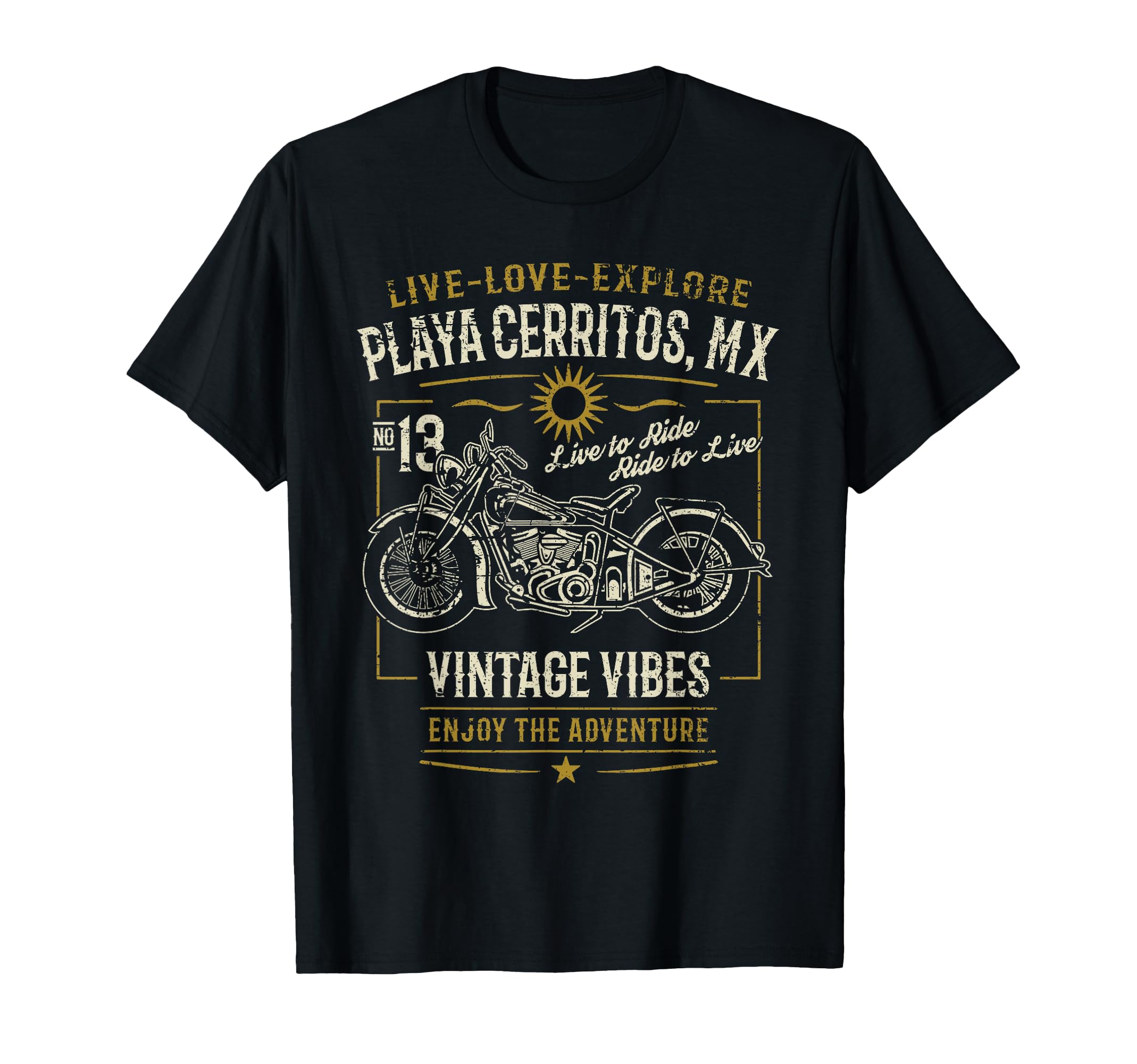 Playa Cerritos Mx Mexico Motorcycle T-Shirt - Aesthetic Graphic Unisex - T-Shirt, Sweatshirt, Hoodie