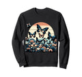 Sunset Butterfly Garden Vector Art Sweatshirt - Minimalist Print Unisex - T-Shirt, Sweatshirt, Hoodie