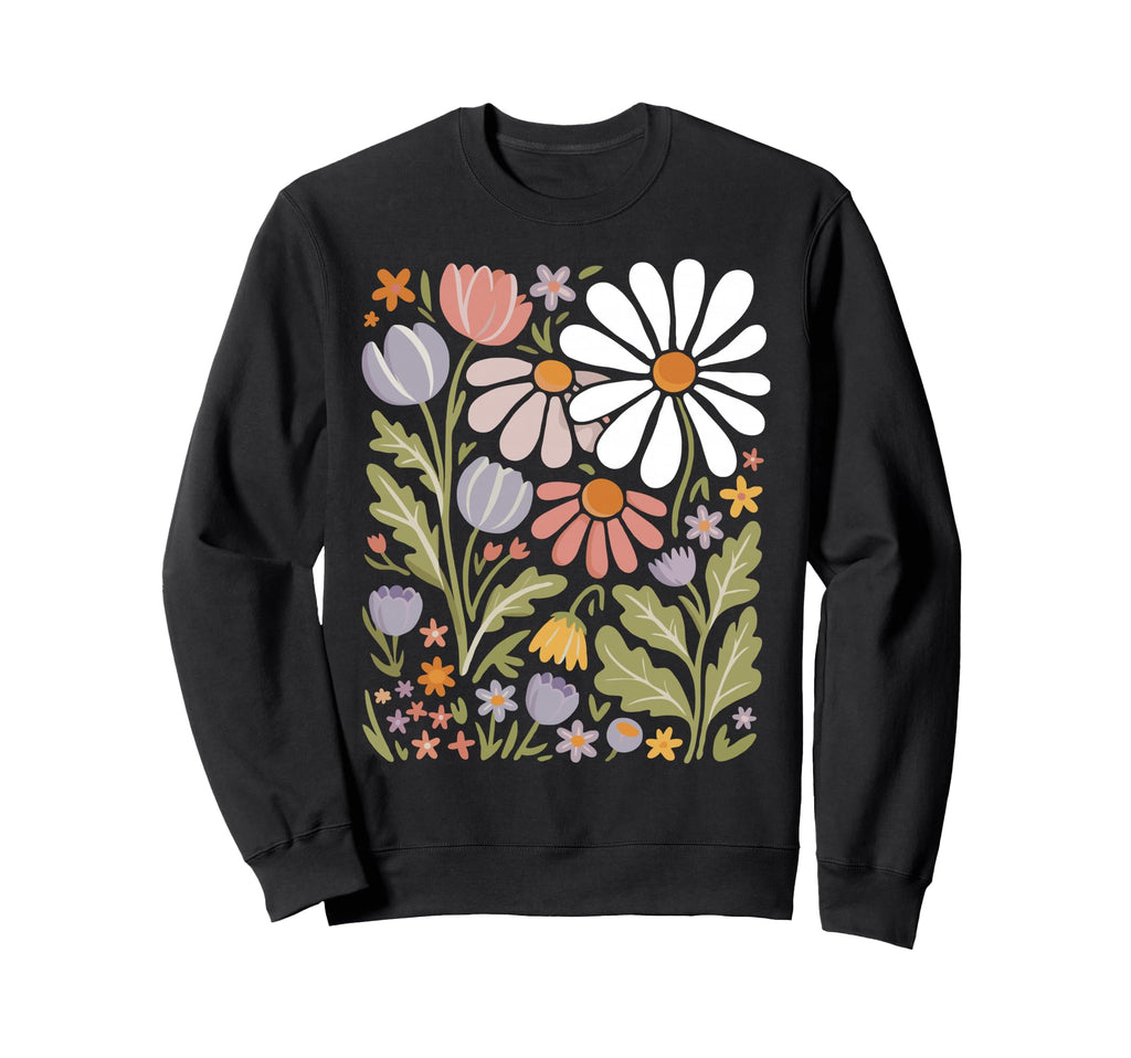 Wildflowers Flowers Pattern Summer Sweatshirt - Unique Graphic Men Women - T-Shirt, Sweatshirt, Hoodie