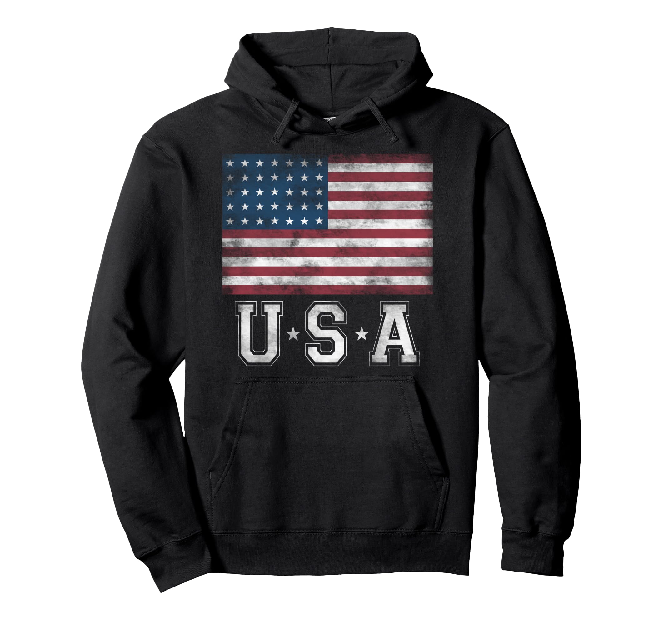 Trendy Distressed American Flag Hoodie - Novelty Apparel Men Women - T-Shirt, Sweatshirt, Hoodie