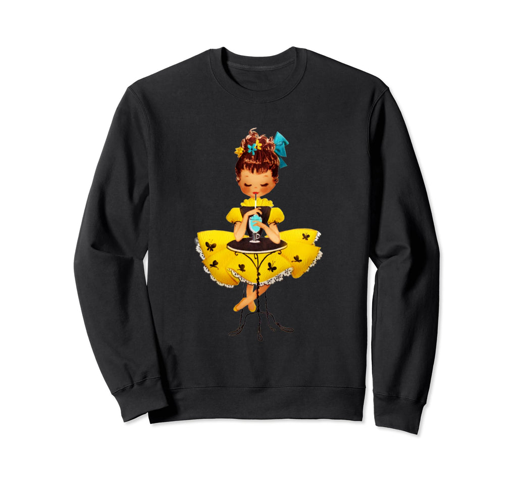 1950S Sipping Her Soda Drink Child Sweatshirt - Aesthetic Graphic Unisex - T-Shirt, Sweatshirt, Hoodie
