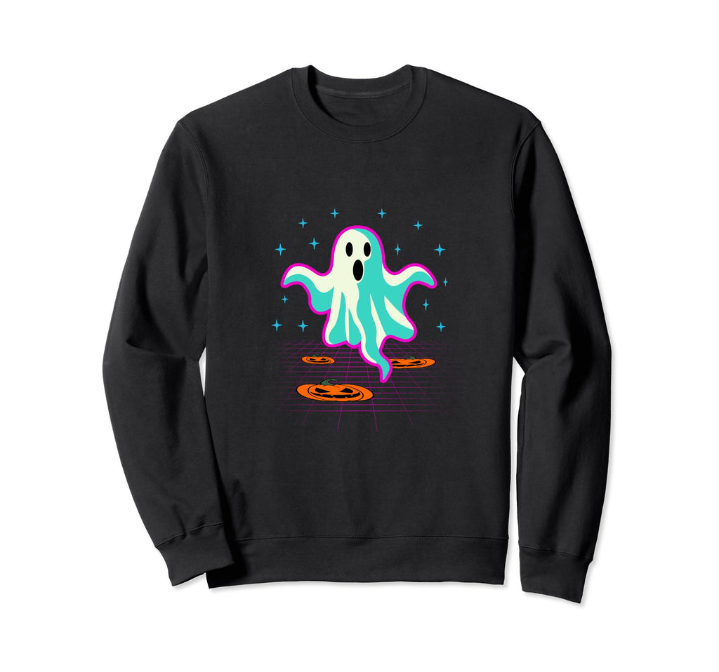 80S Ghost Halloween Retrowave Sweatshirt - Trendy Graphic Men Women - T-Shirt, Sweatshirt, Hoodie