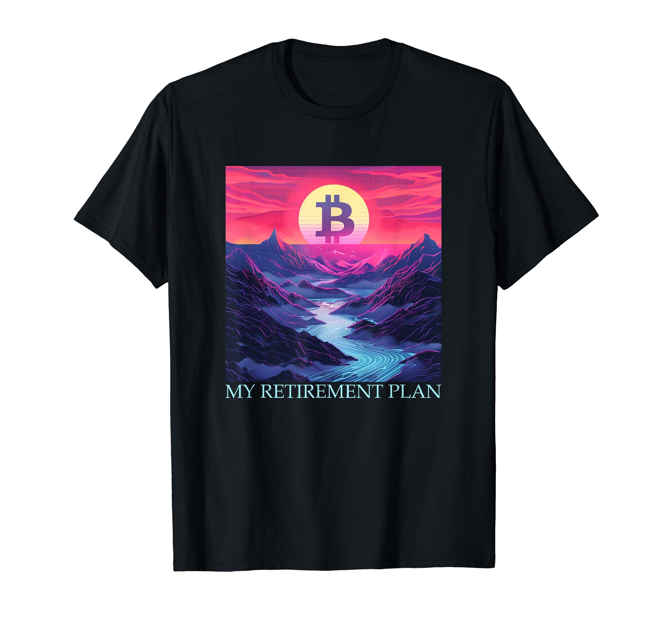 Bitcoin My Retirement Plan Vaporwave T-Shirt - Unique Graphic Men Women - T-Shirt, Sweatshirt, Hoodie