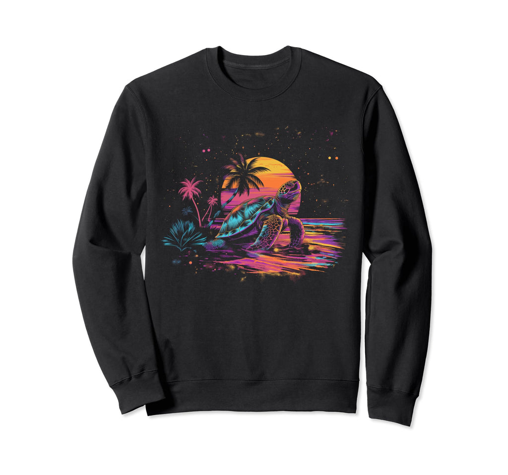 Turtle Vaporwave Aesthetic Sweatshirt - Unique Graphic for Adults - T-Shirt, Sweatshirt, Hoodie