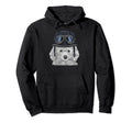 White Poodle Wearing Motorcycle Helmet Hoodie - Fun Novelty Design Unisex - T-Shirt, Sweatshirt, Hoodie