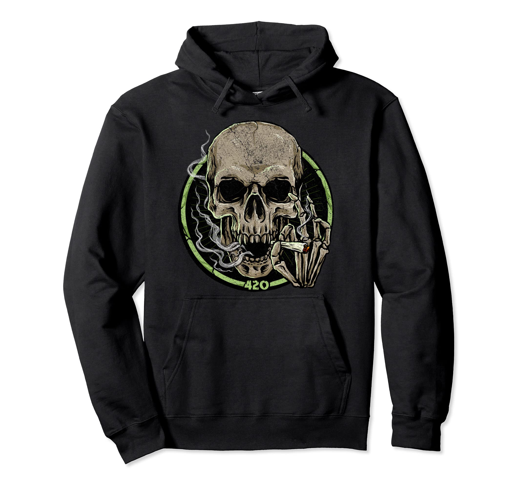Smoking Skull Musician Skeleton Party Hoodie - Graphic Print for Adults - T-Shirt, Sweatshirt, Hoodie