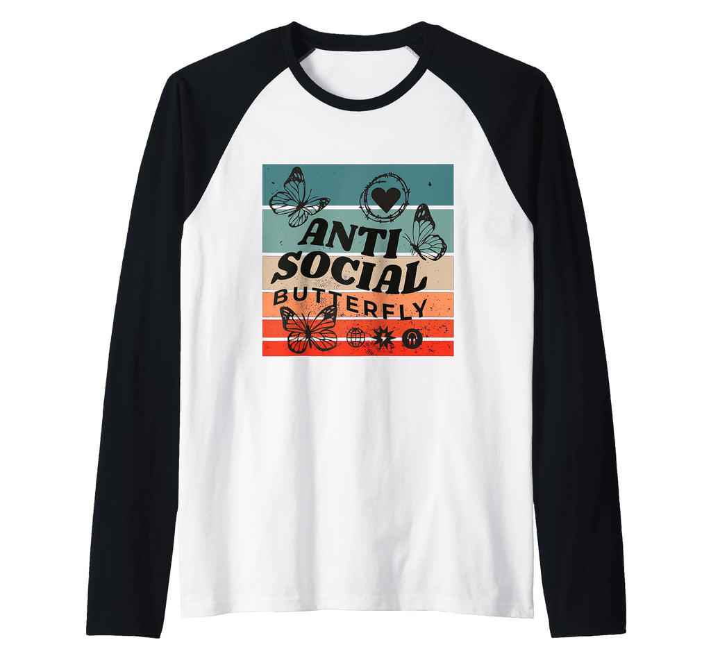 Anti Social Butterfly Barbed Wire Heart T-Shirt - Novelty Apparel Unisex - T-Shirt, Sweatshirt, Hoodie