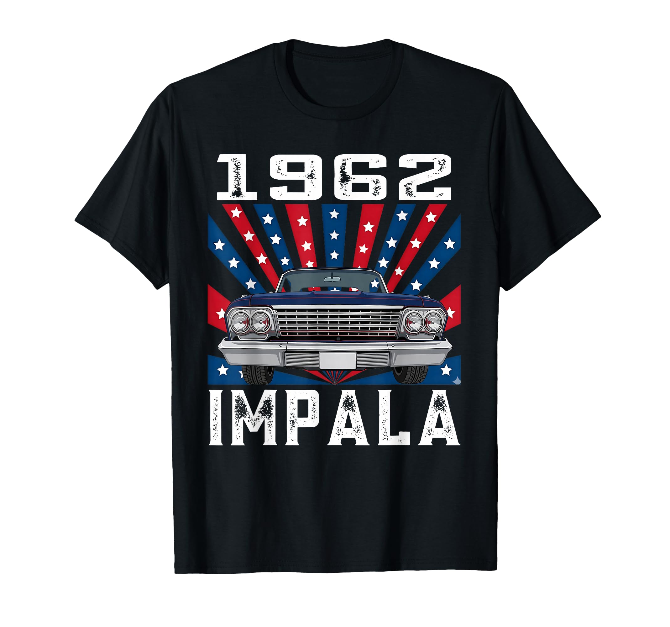 American Flag 1962 62 Impala Old T-Shirt - Minimalist Print for Adults - T-Shirt, Sweatshirt, Hoodie