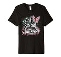 Anti Social Butterfly T-Shirt - Minimalist Print Men Women - T-Shirt, Sweatshirt, Hoodie