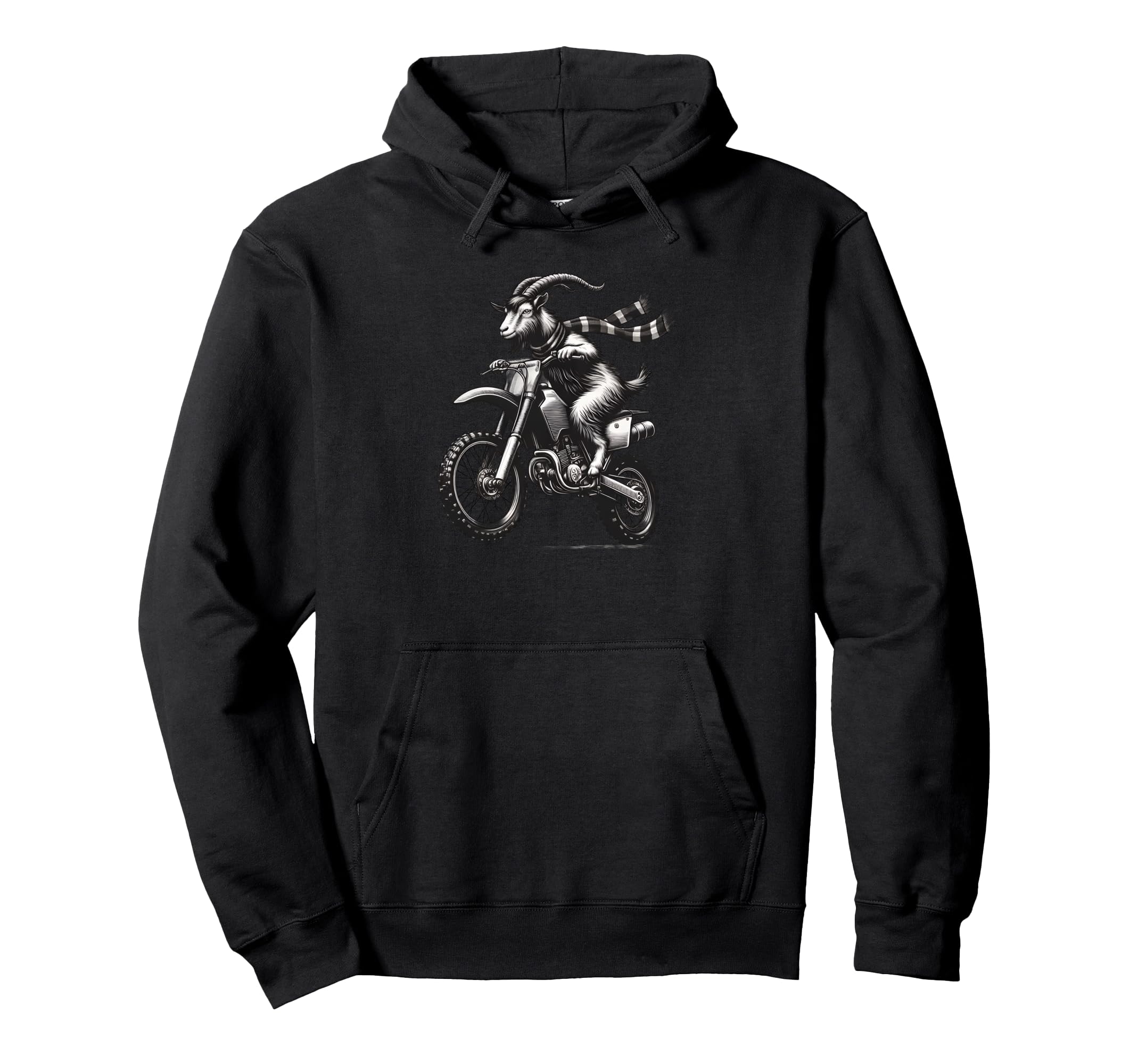 Funny Motocross Bike Goat Riding Dirt Hoodie - Unique Graphic for Adults - T-Shirt, Sweatshirt, Hoodie