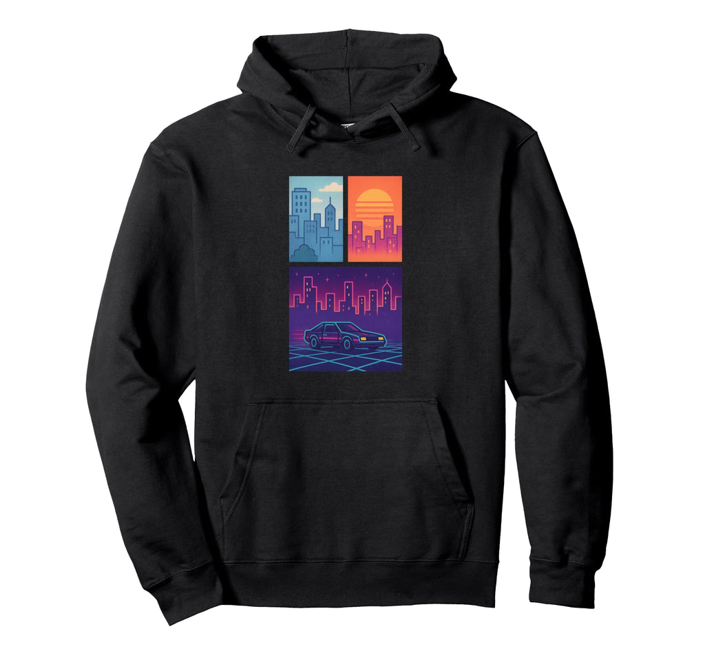 80S Synthwave Hoodie - Minimalist Print for Adults - T-Shirt, Sweatshirt, Hoodie
