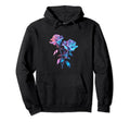 Rose Flower Pattern Colorful Vaporwave Roses Hoodie - Trendy Graphic Unisex - T-Shirt, Sweatshirt, Hoodie
