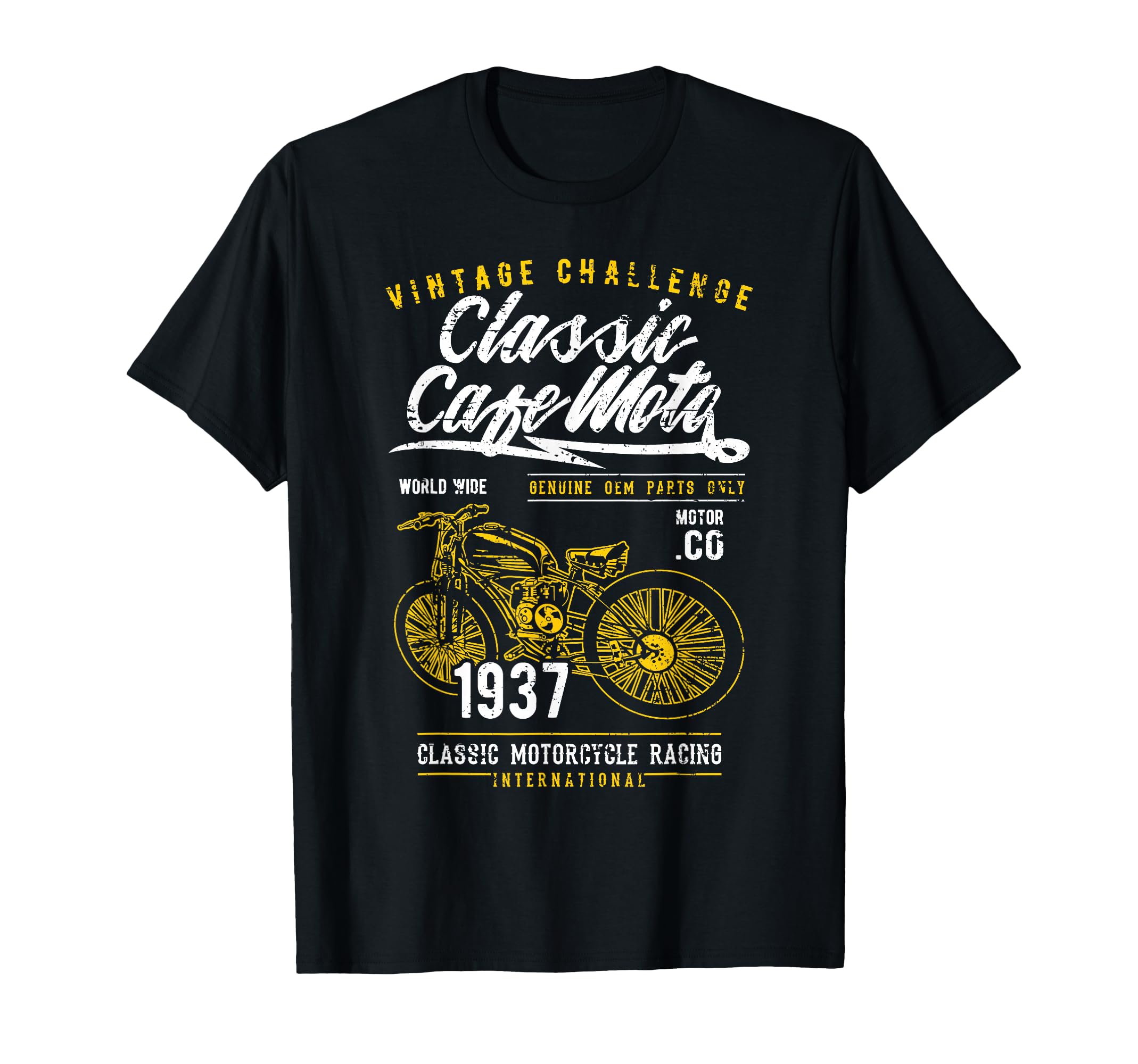 Cafe Racer Motorcycle Distressed T-Shirt - Aesthetic Graphic Men Women - T-Shirt, Sweatshirt, Hoodie