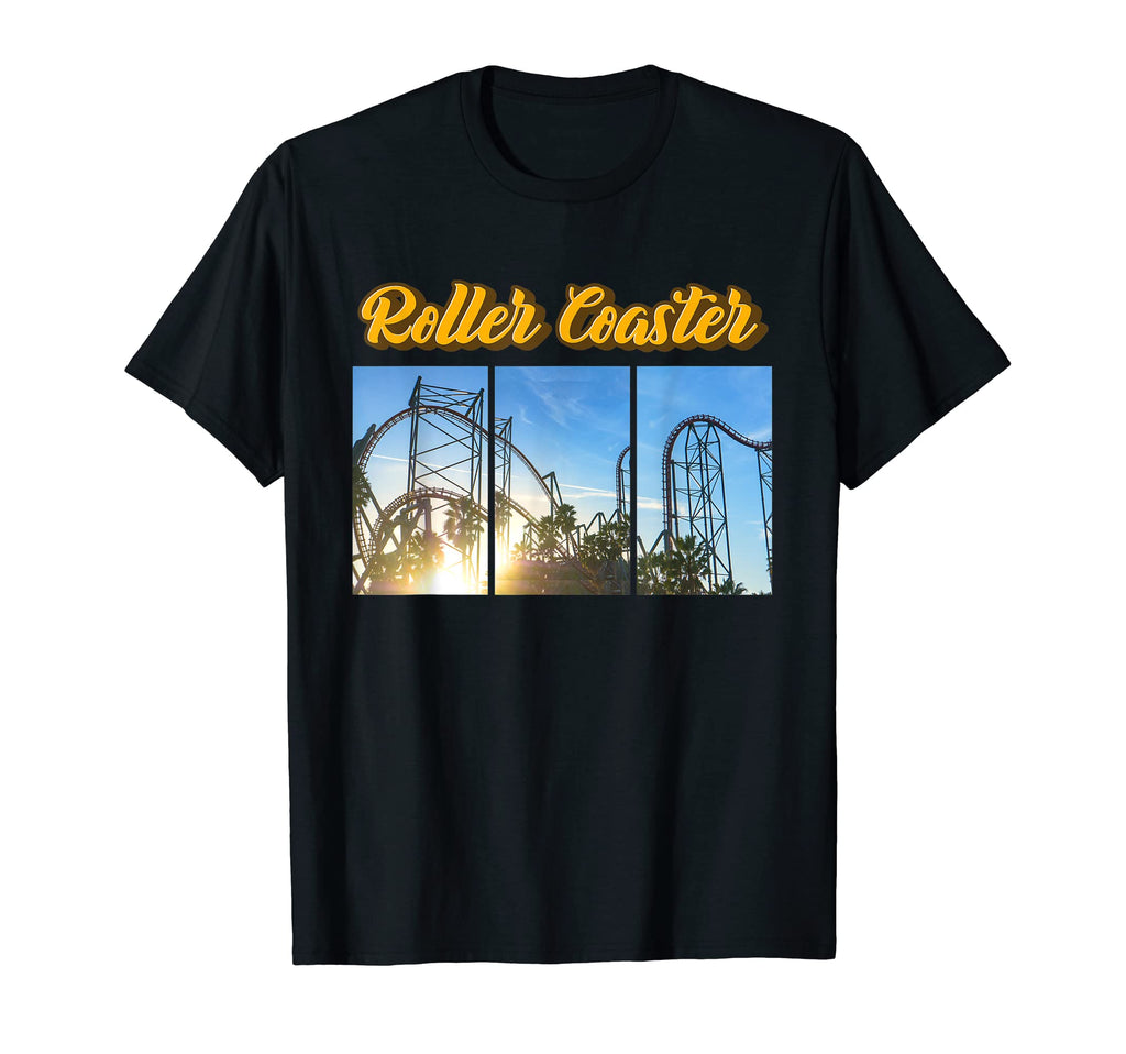 Picture Roller Coaster Sunset T-Shirt - Custom Art Print for Adults - T-Shirt, Sweatshirt, Hoodie