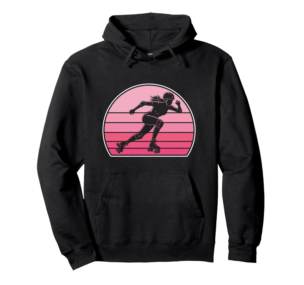 Roller Skating Sunset Skater Hoodie - Graphic Print Men Women - T-Shirt, Sweatshirt, Hoodie