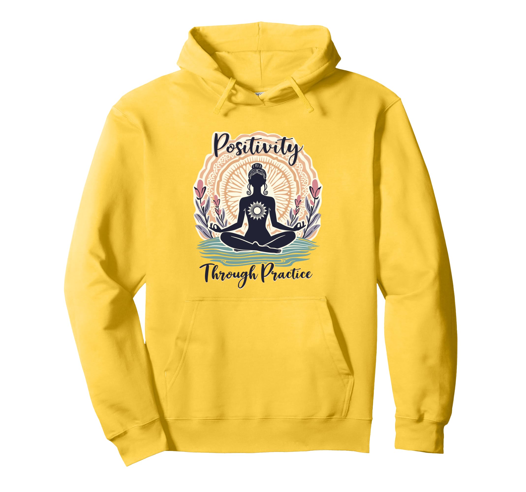 Positivity Through Practice Hoodie - Minimalist Print for Adults - T-Shirt, Sweatshirt, Hoodie