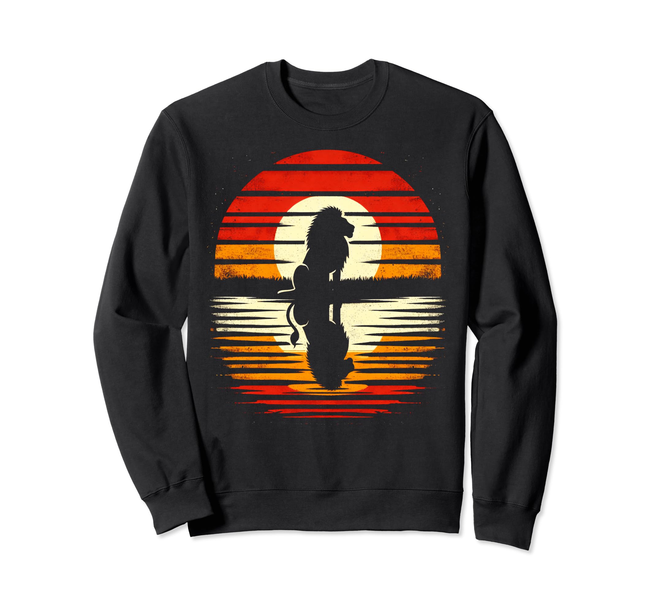 Lion Sunset Safari 70S Sweatshirt - Minimalist Print Men Women - T-Shirt, Sweatshirt, Hoodie