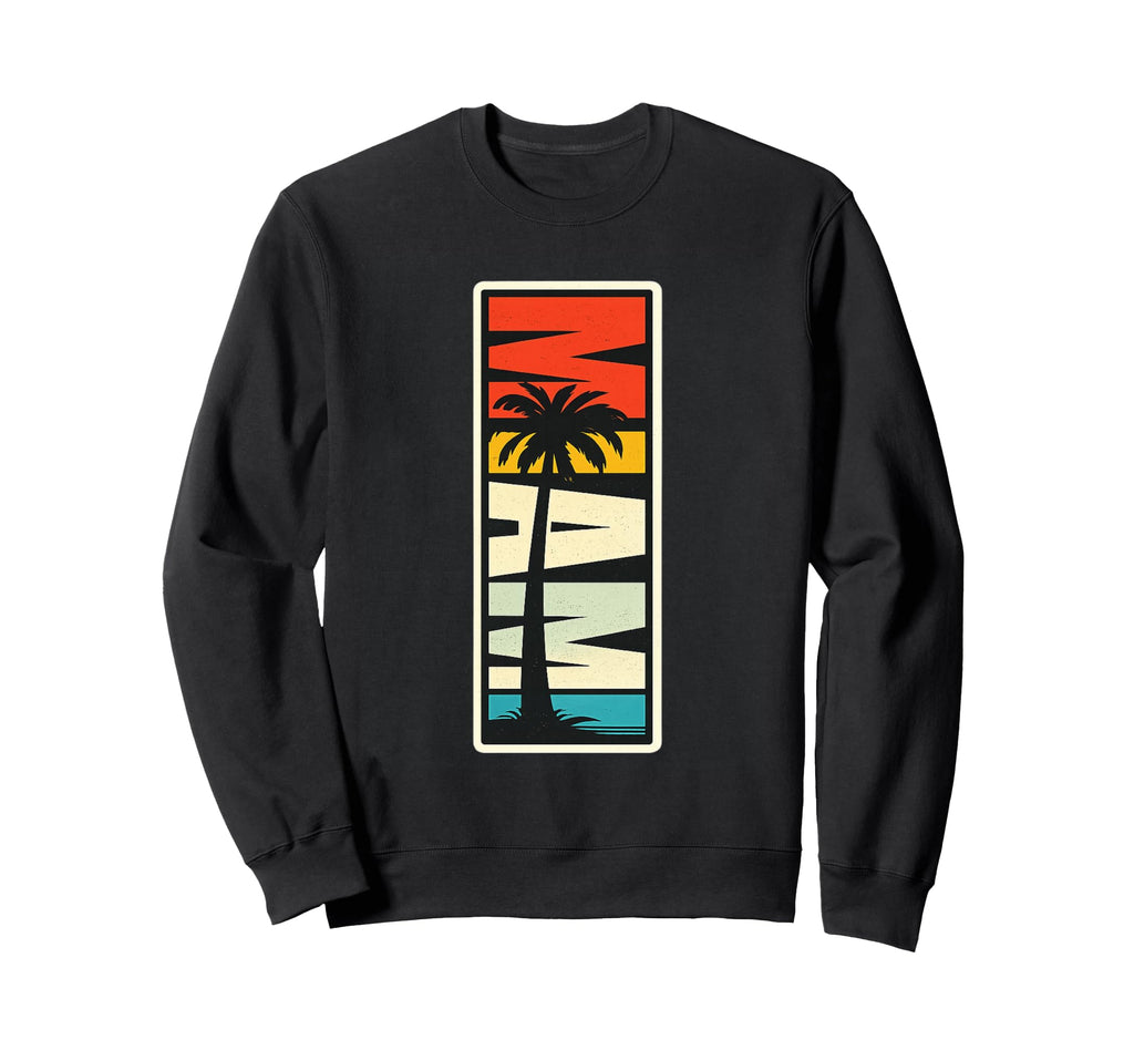 Miami Sunset Palm Tree Sweatshirt - Unique Graphic for Adults - T-Shirt, Sweatshirt, Hoodie