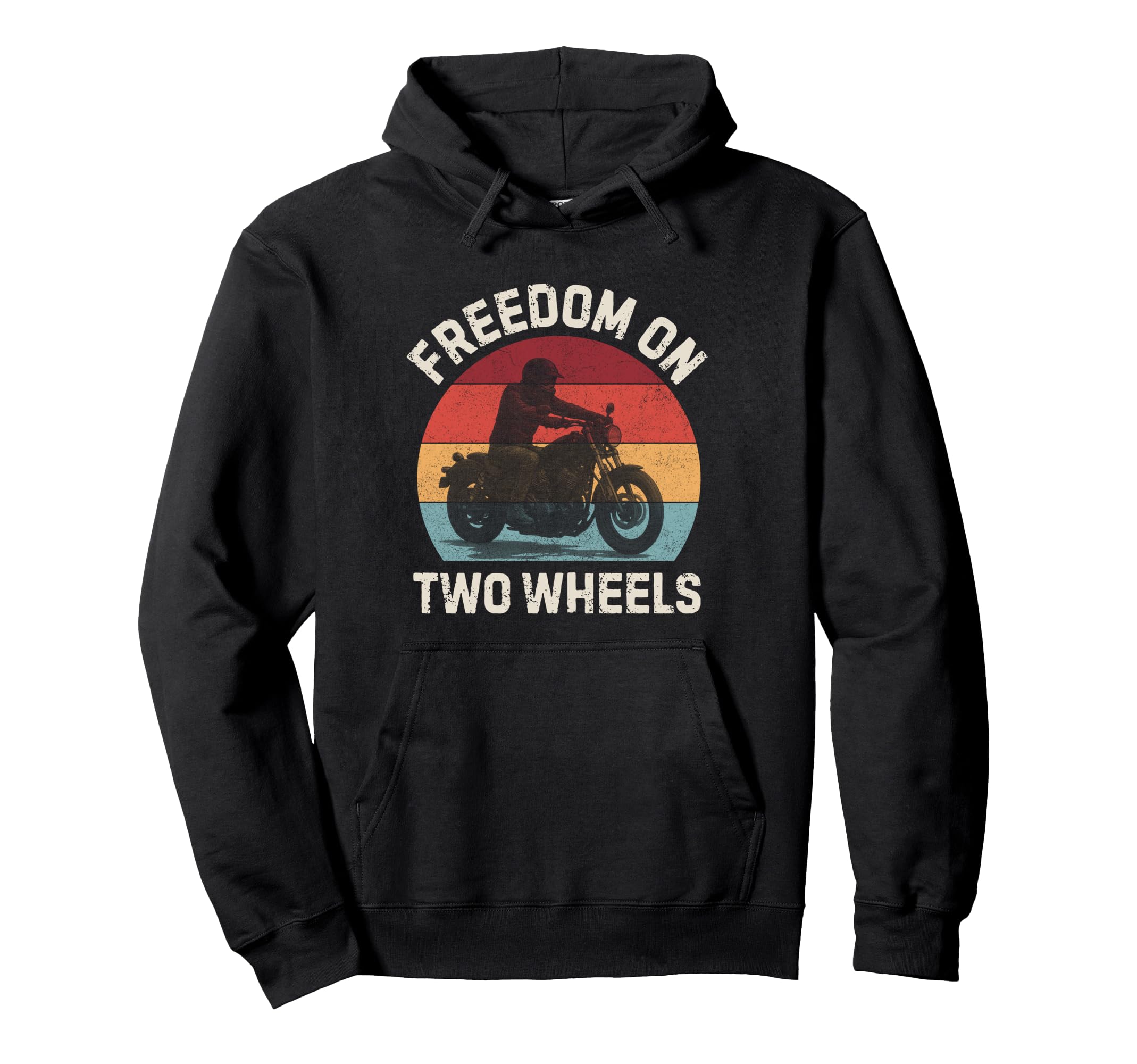 Sunset Colors Freedom Two Wheels Hoodie - Fun Novelty Design Men Women - T-Shirt, Sweatshirt, Hoodie