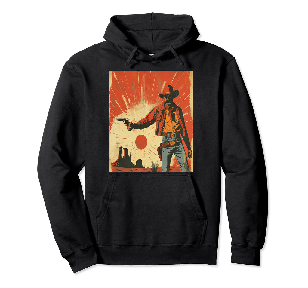 1950S Western Ranch Cowboy Hat Desert Art Hoodie - Graphic Print Unisex - T-Shirt, Sweatshirt, Hoodie