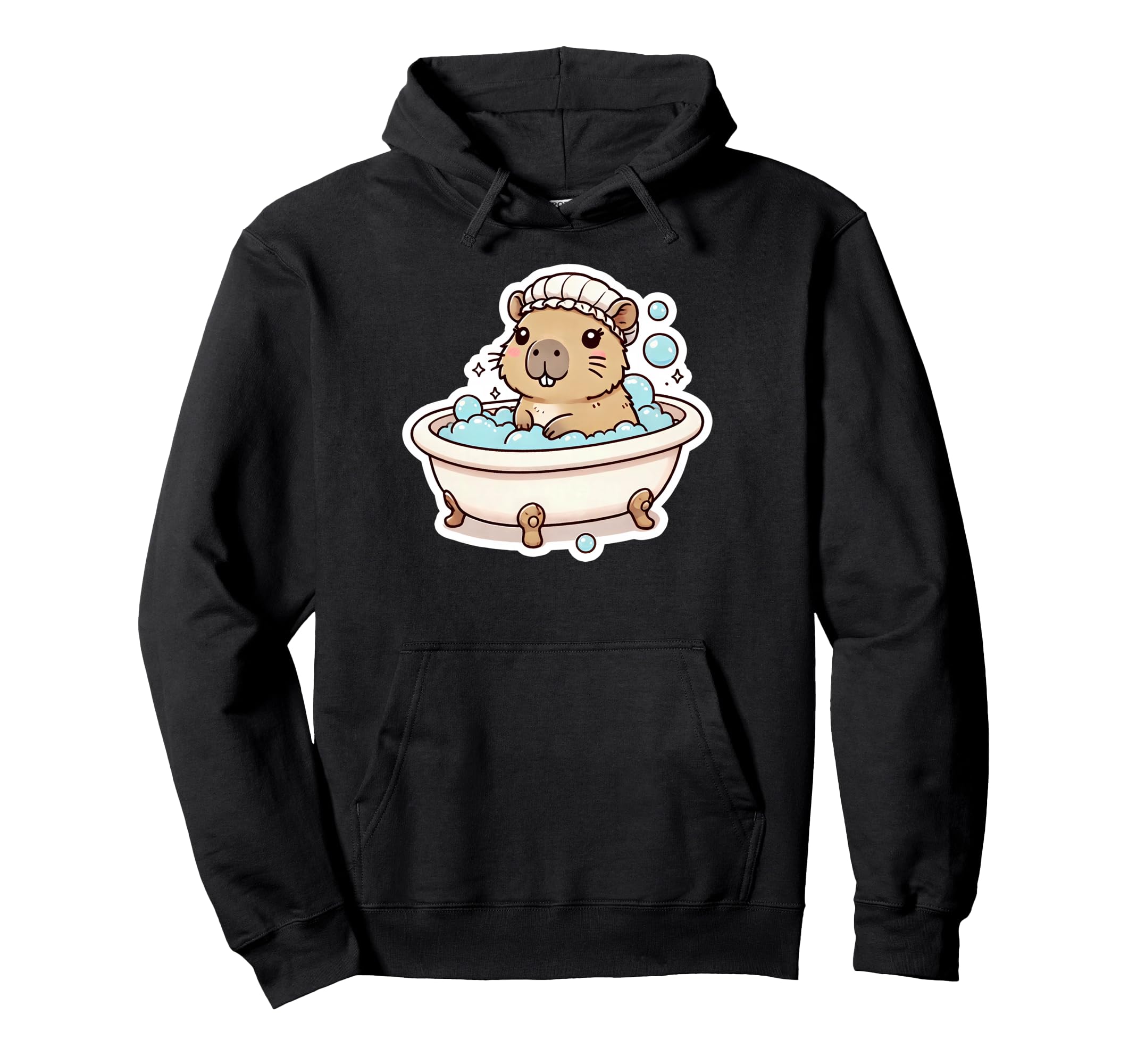 Capybara Bubble Bath Self Care Pamper Hoodie - Minimalist Print Unisex - T-Shirt, Sweatshirt, Hoodie