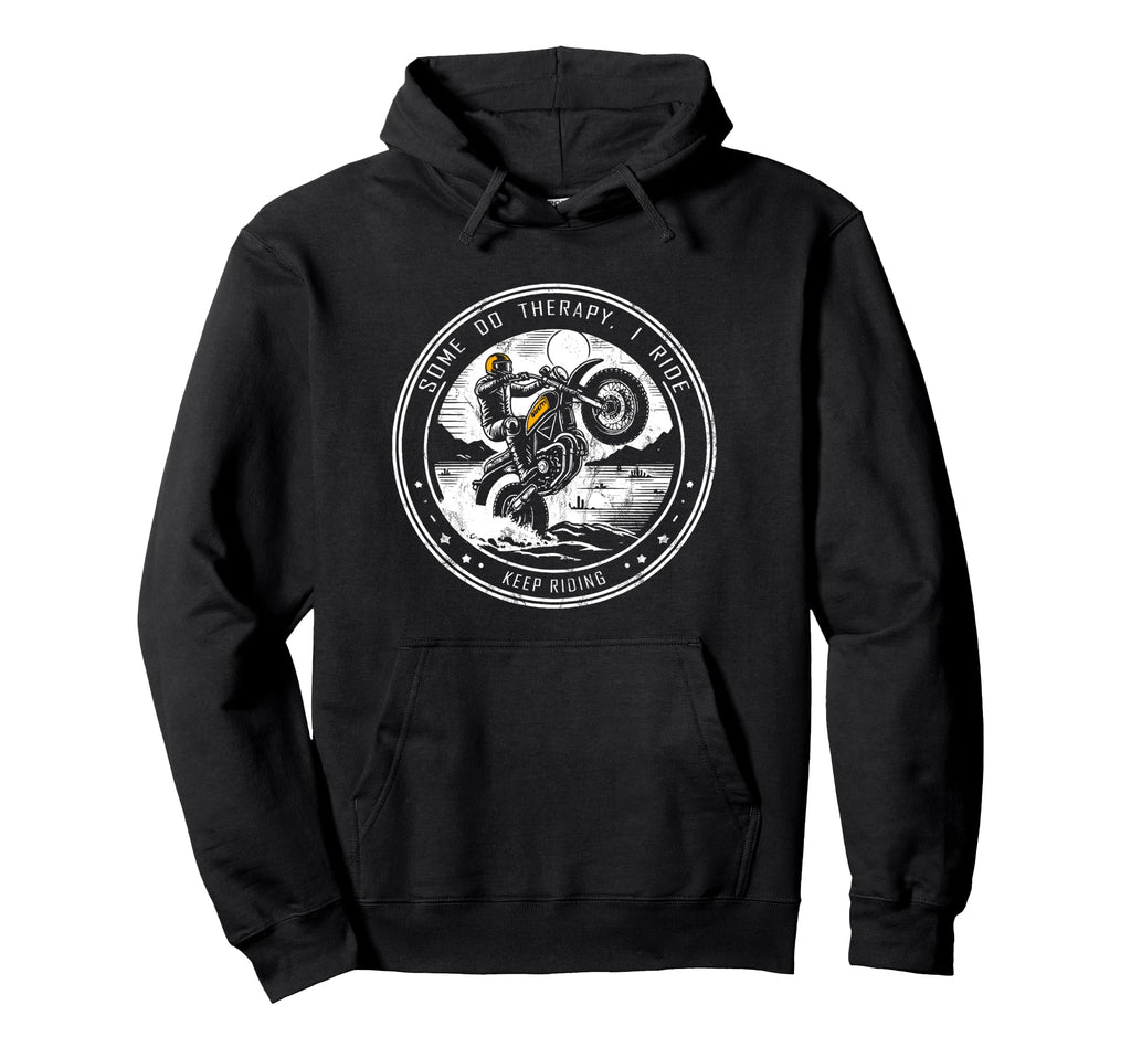 Riding Is My Therapy Motorcycle Adventure Hoodie - Graphic Print Unisex - T-Shirt, Sweatshirt, Hoodie