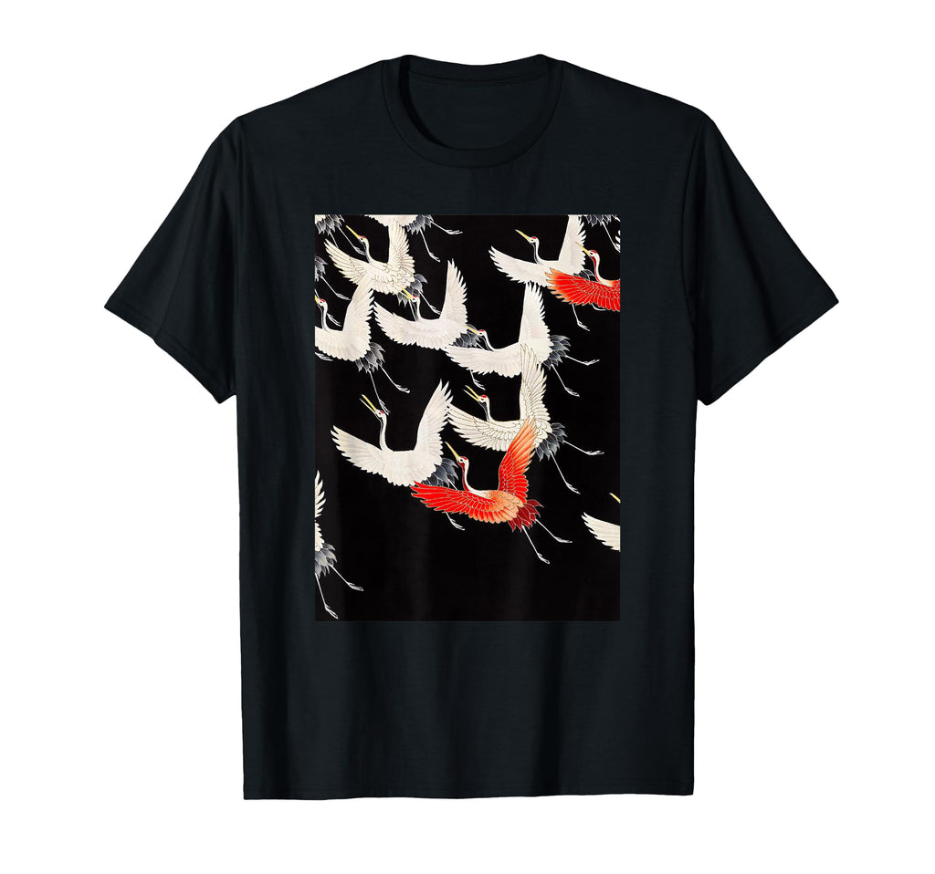 Furisode Myriad Flying Cranes 1910 T-Shirt - Minimalist Print Unisex - T-Shirt, Sweatshirt, Hoodie