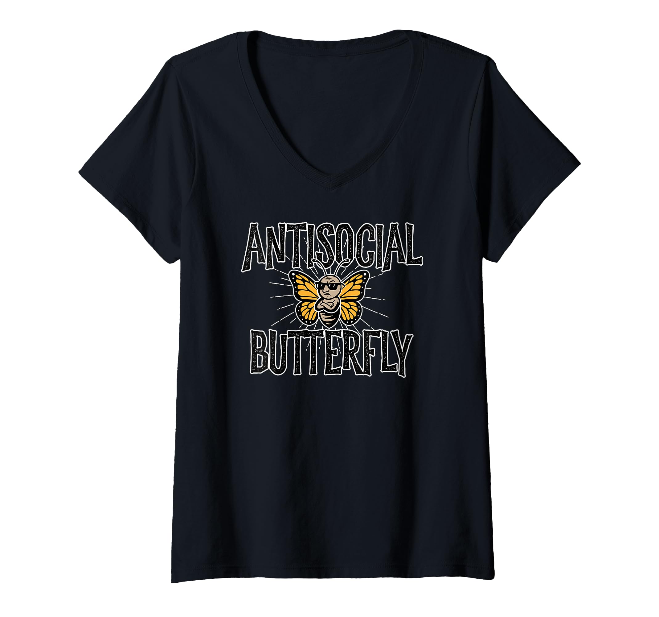 Womens Antisocial Butterfly Funny Hermit T-Shirt - Minimalist Print Unisex - T-Shirt, Sweatshirt, Hoodie