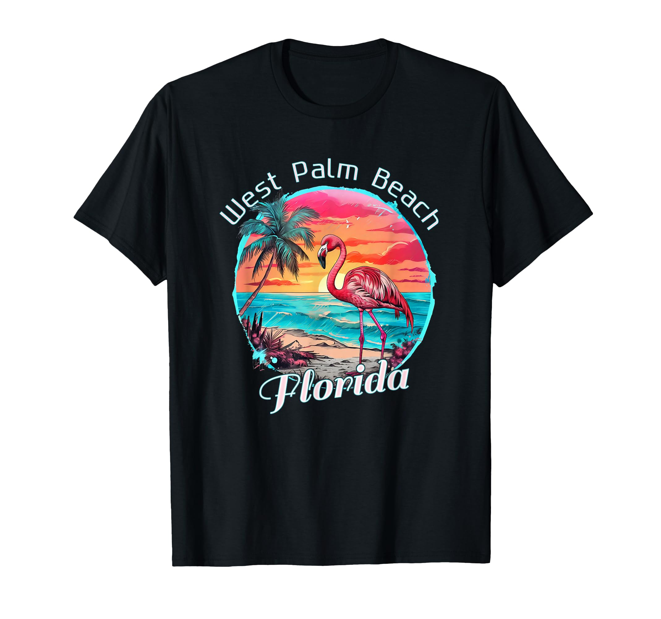 West Palm Beach Florida Beach Flamingo T-Shirt - Streetwear Style Unisex - T-Shirt, Sweatshirt, Hoodie