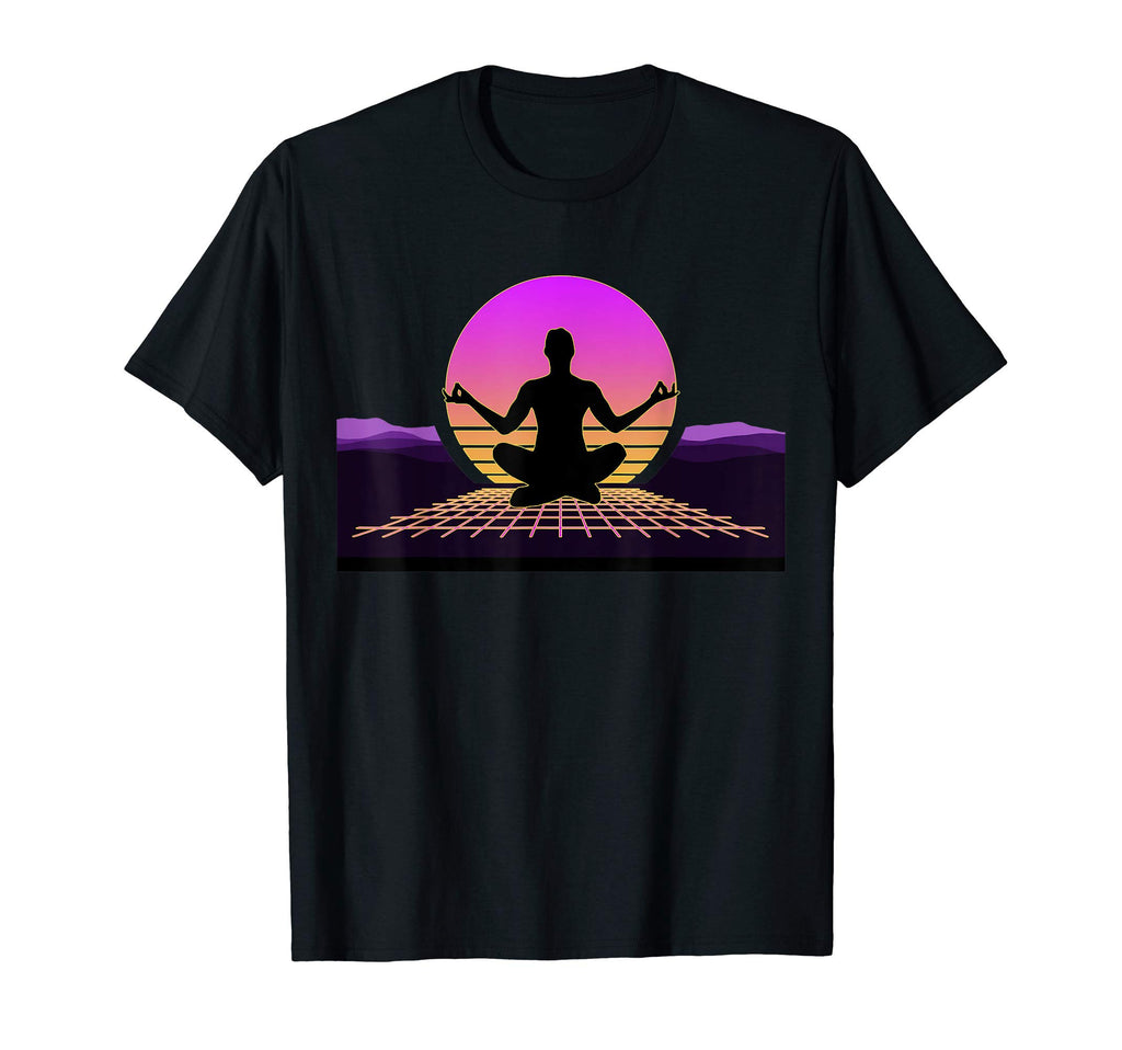 80S Yoga Pose Outrun Retrowave Synthwave T-Shirt - Minimalist Print Unisex - T-Shirt, Sweatshirt, Hoodie