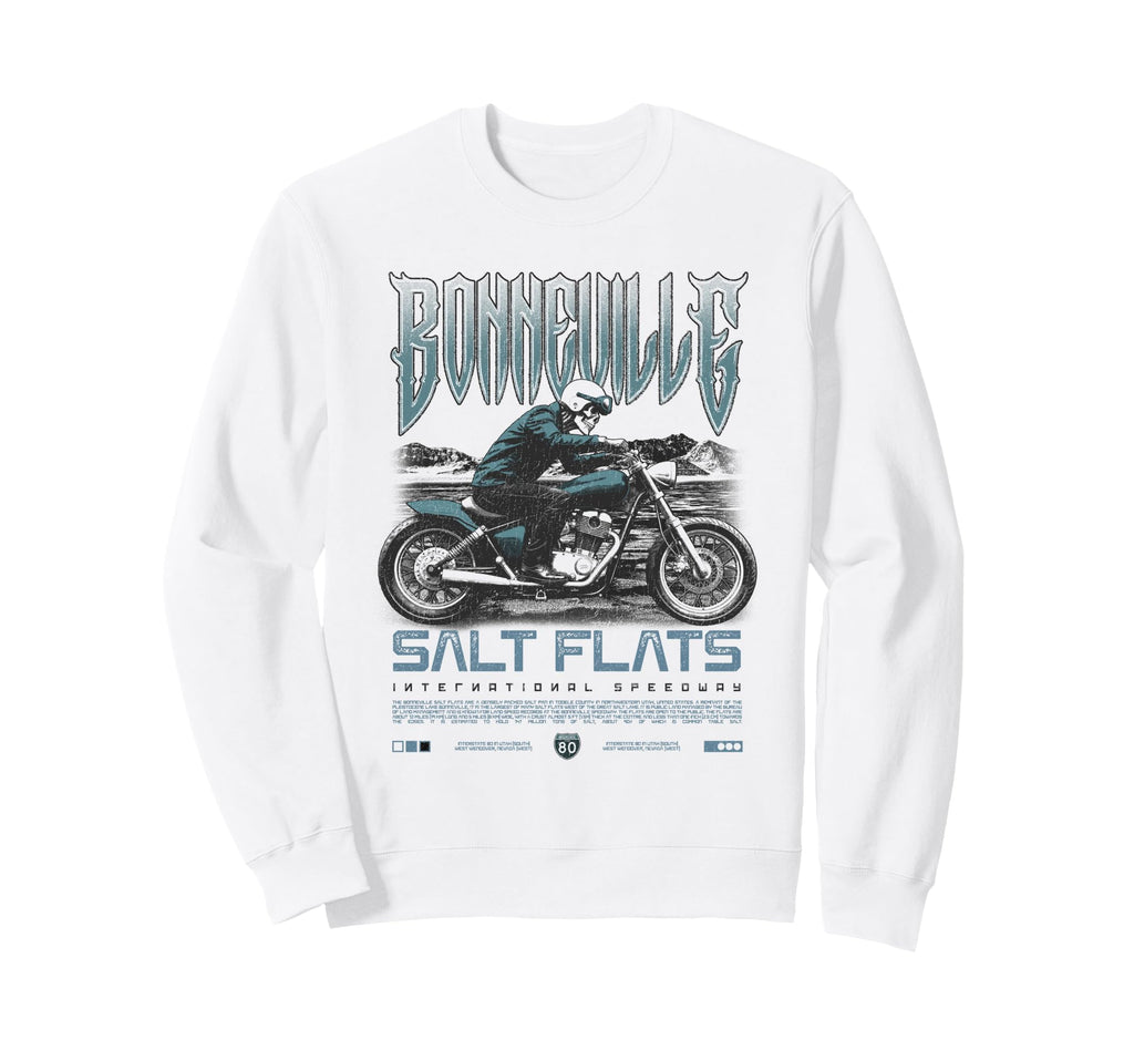 Bonneville Salt Flats Motorcycle Sweatshirt - Unique Graphic Men Women - T-Shirt, Sweatshirt, Hoodie