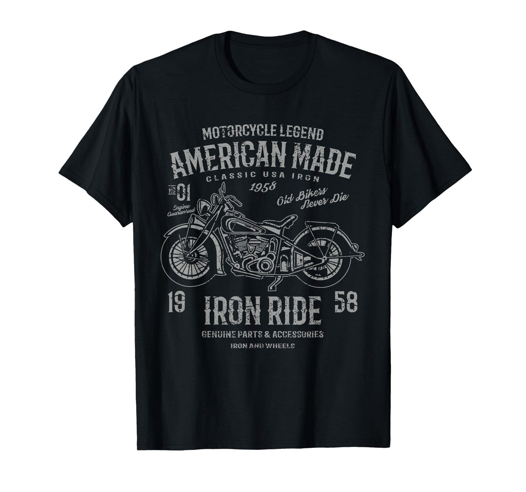 American Motorcycle Distressed T-Shirt - Custom Art Print Men Women - T-Shirt, Sweatshirt, Hoodie