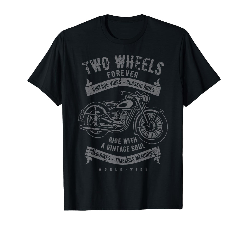 Two Wheels Forever Motorcycle T-Shirt - Fun Novelty Design for Adults - T-Shirt, Sweatshirt, Hoodie