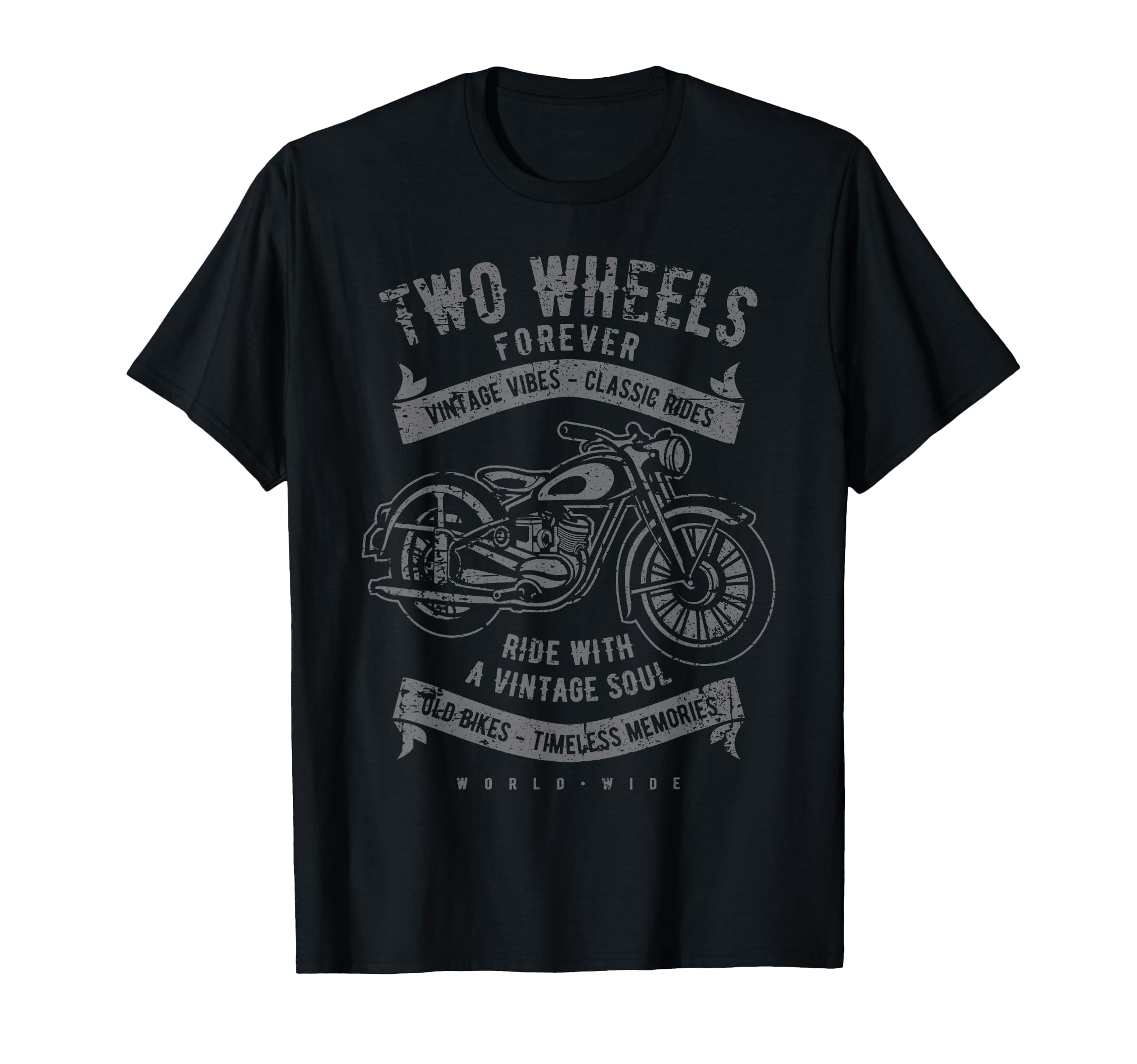 Two Wheels Forever Motorcycle T-Shirt - Fun Novelty Design for Adults - T-Shirt, Sweatshirt, Hoodie