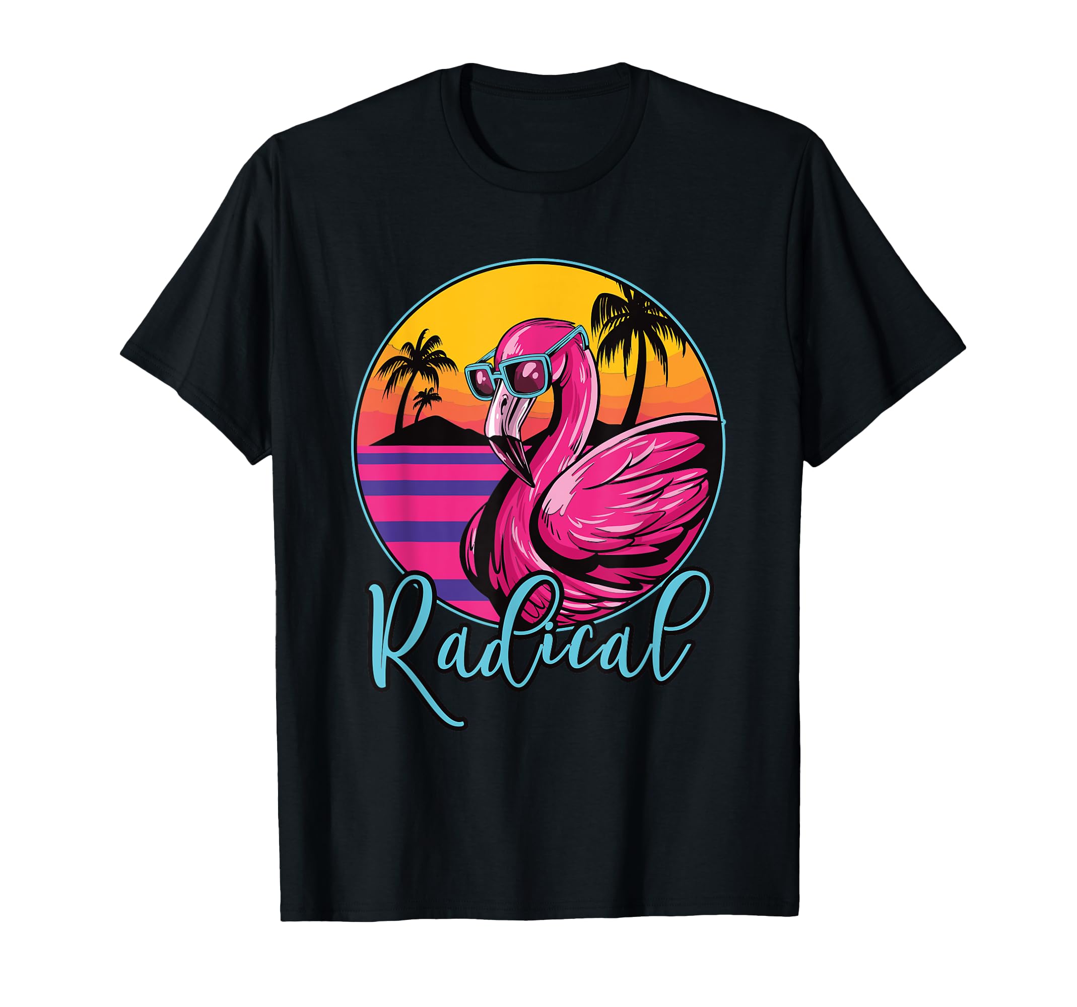 Radical Flamingo 80S Throwback T-Shirt - Novelty Apparel for Adults - T-Shirt, Sweatshirt, Hoodie