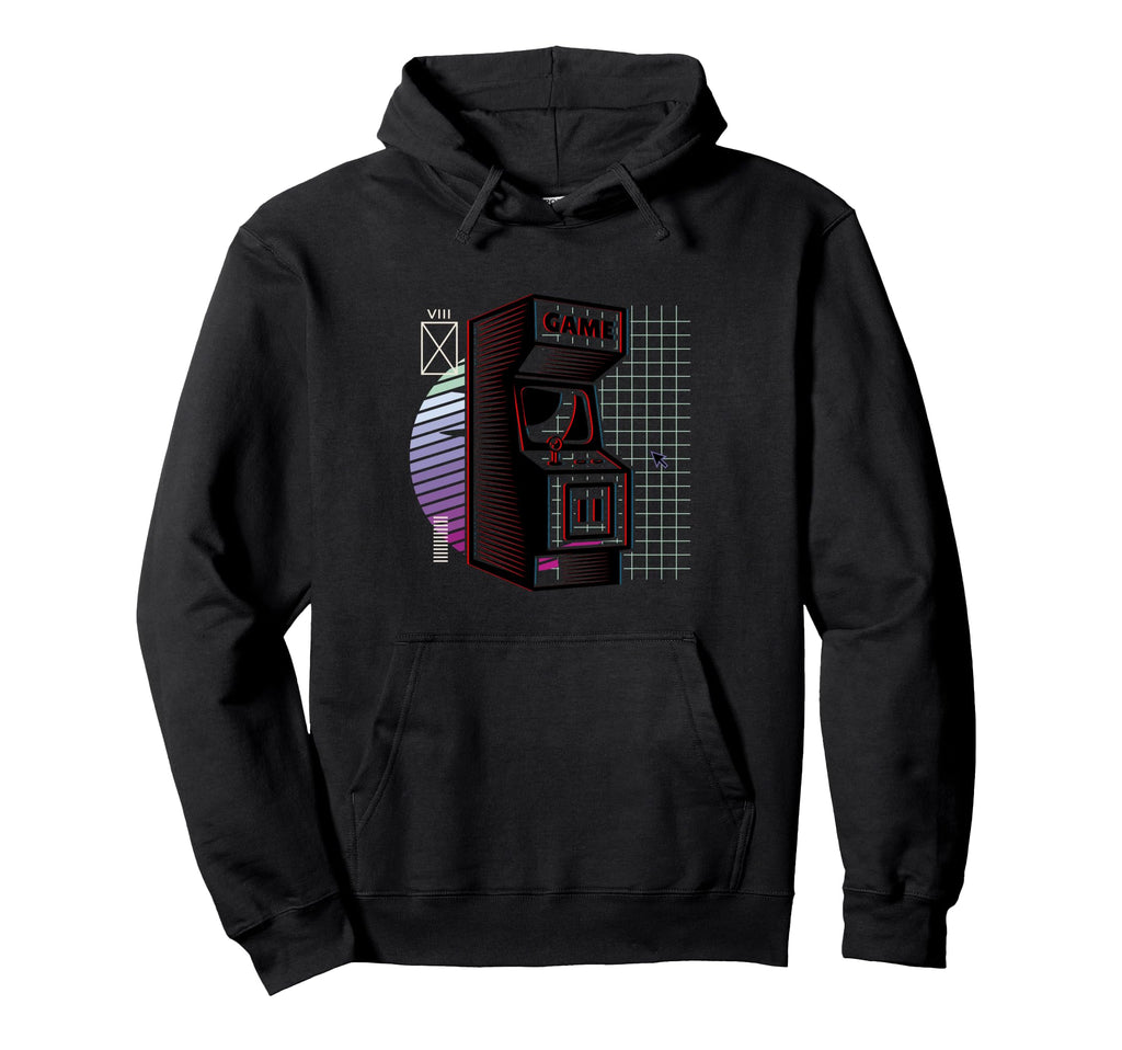 Synthwave Retrowave Vaporwave Video Hoodie - Fun Novelty Design Men Women - T-Shirt, Sweatshirt, Hoodie