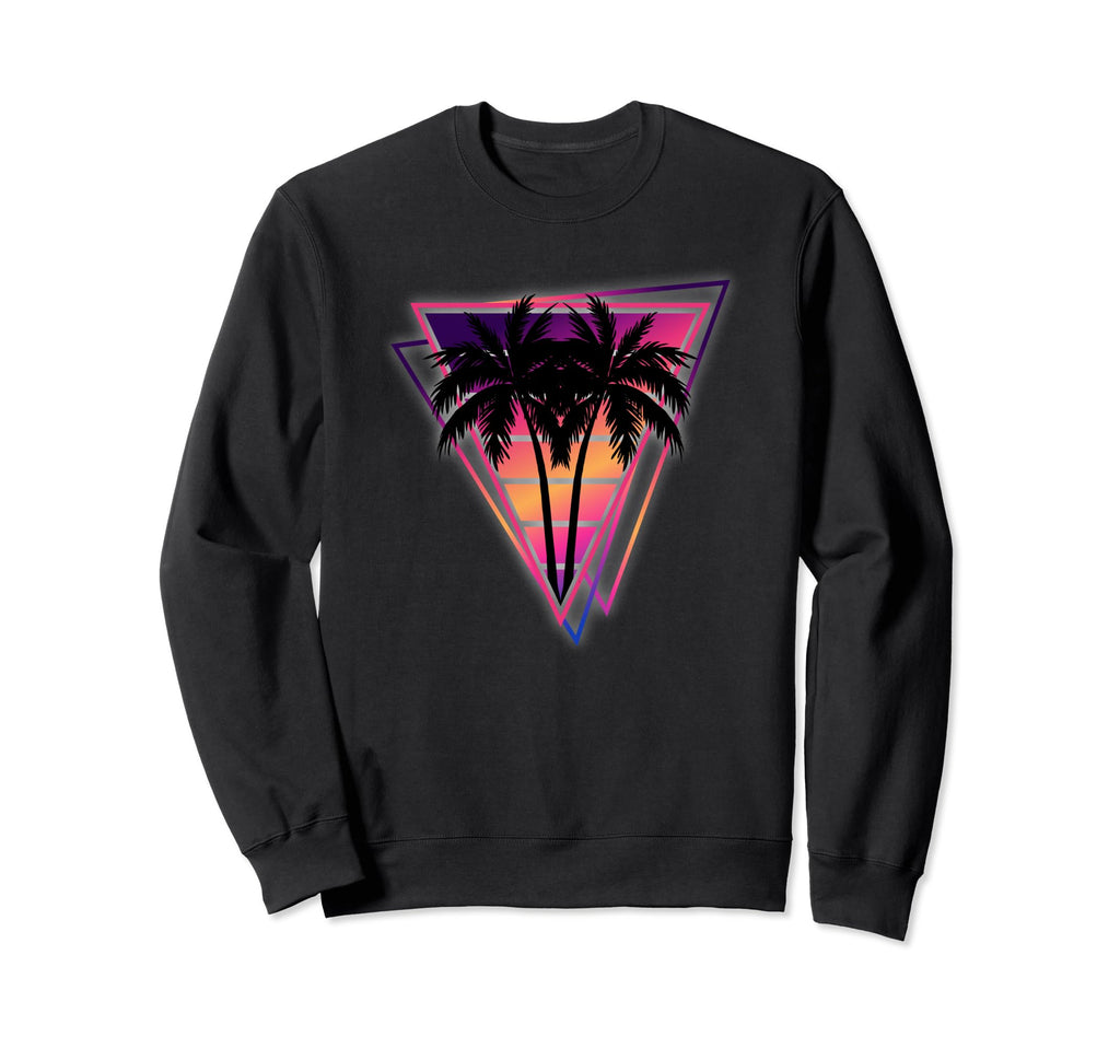 Synthwave Vaporwave Triangle Sweatshirt - Casual Everyday Wear Men Women - T-Shirt, Sweatshirt, Hoodie