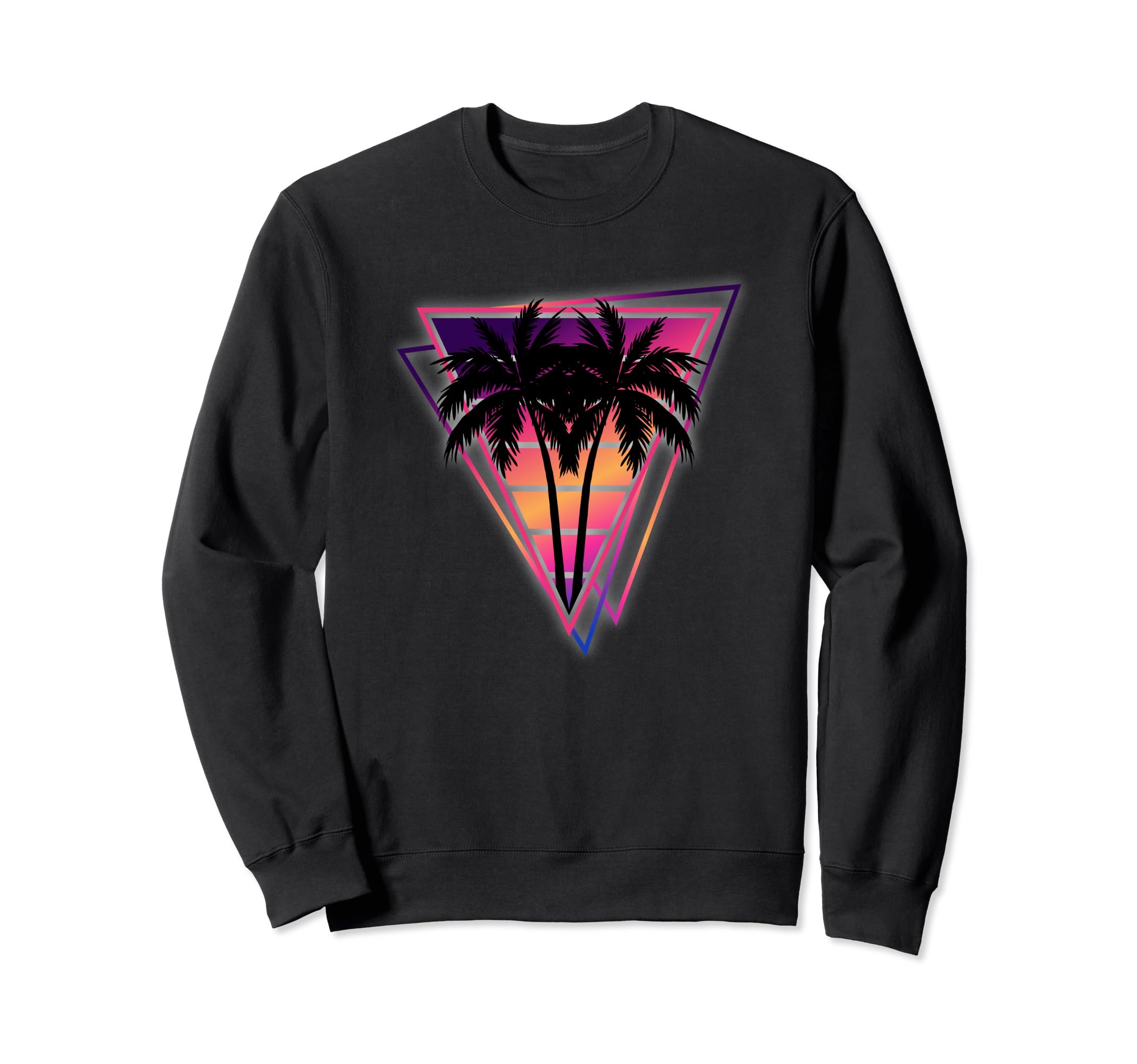 Synthwave Vaporwave Triangle Sweatshirt - Casual Everyday Wear Men Women - T-Shirt, Sweatshirt, Hoodie