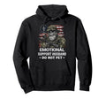 Emotional Support Husband Do Not Pet Hoodie - Minimalist Print Men Women - T-Shirt, Sweatshirt, Hoodie